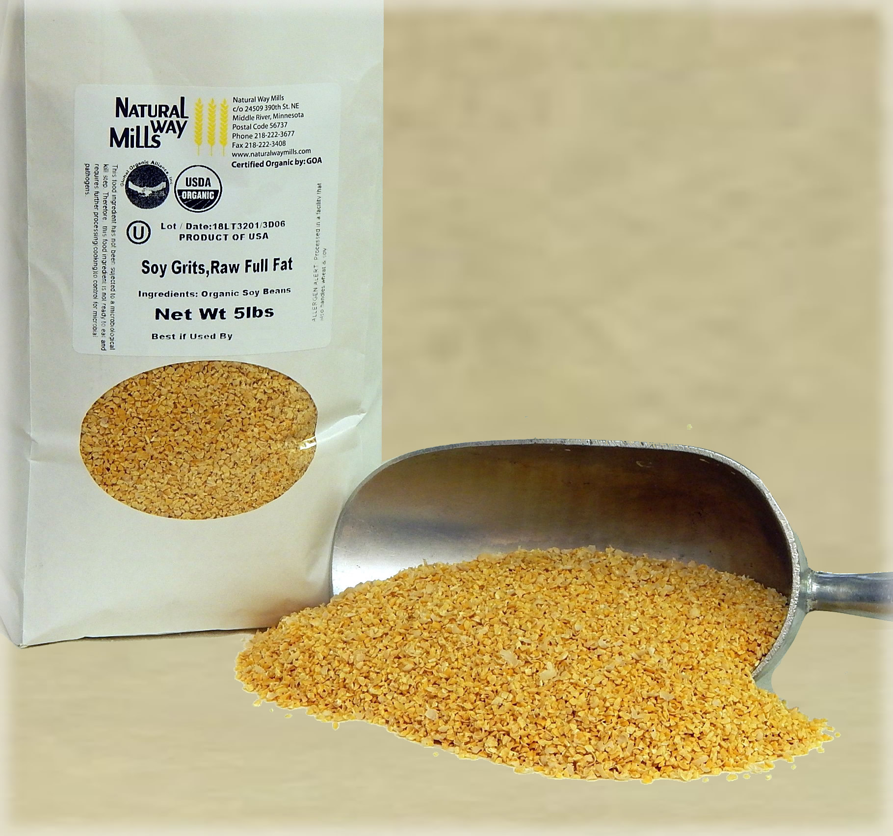 Organic Soy Grits Raw Full Fat